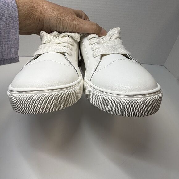 Kate Spade Fez Leather Low Top Sneaker In Optic White & Suede Maroon Sz 11 New - Picture 8 of 9